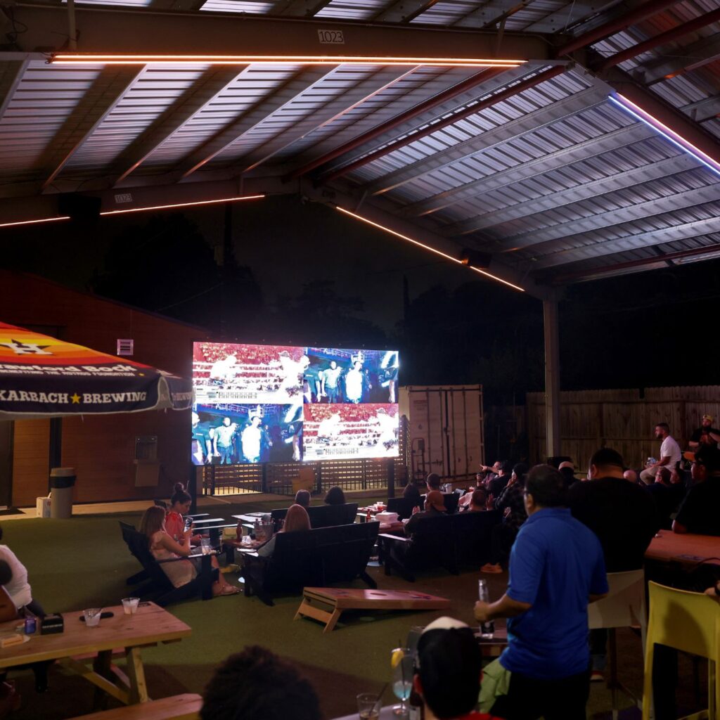 Large Outdoor Screen for Private Events at The Decoy HTX
