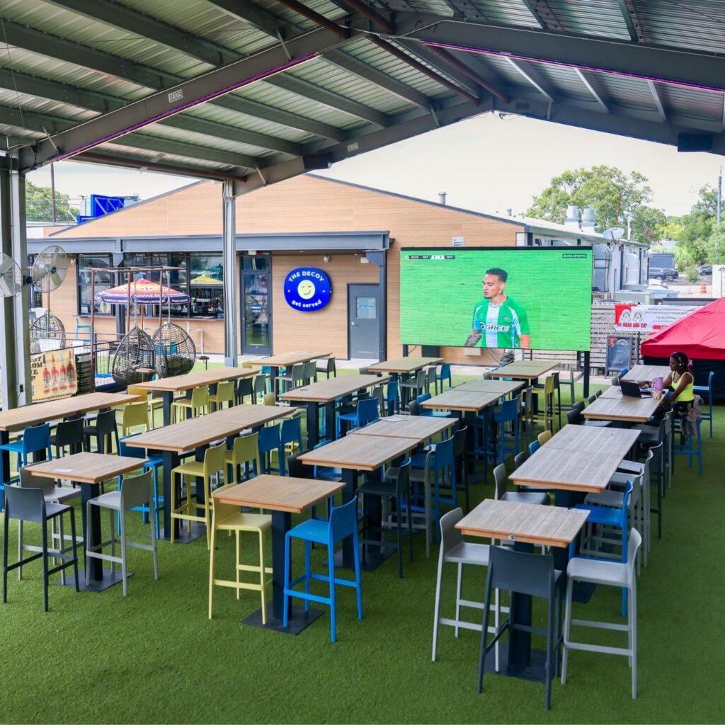 Giant Outdoor 185” TV Screen at The Decoy HTX