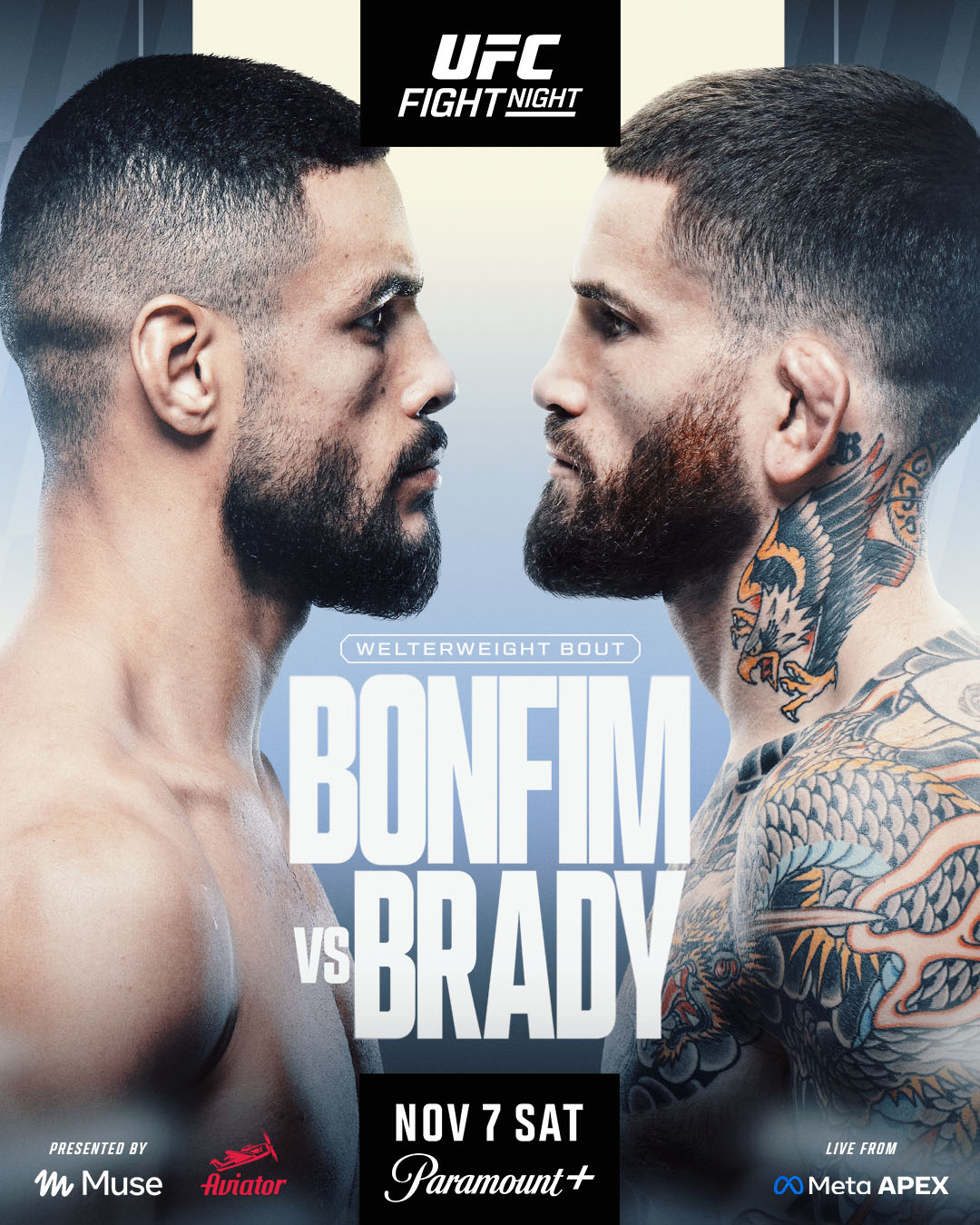 UFC Fight Night: Bonfim vs. Brady at The Decoy on November 7, 2026